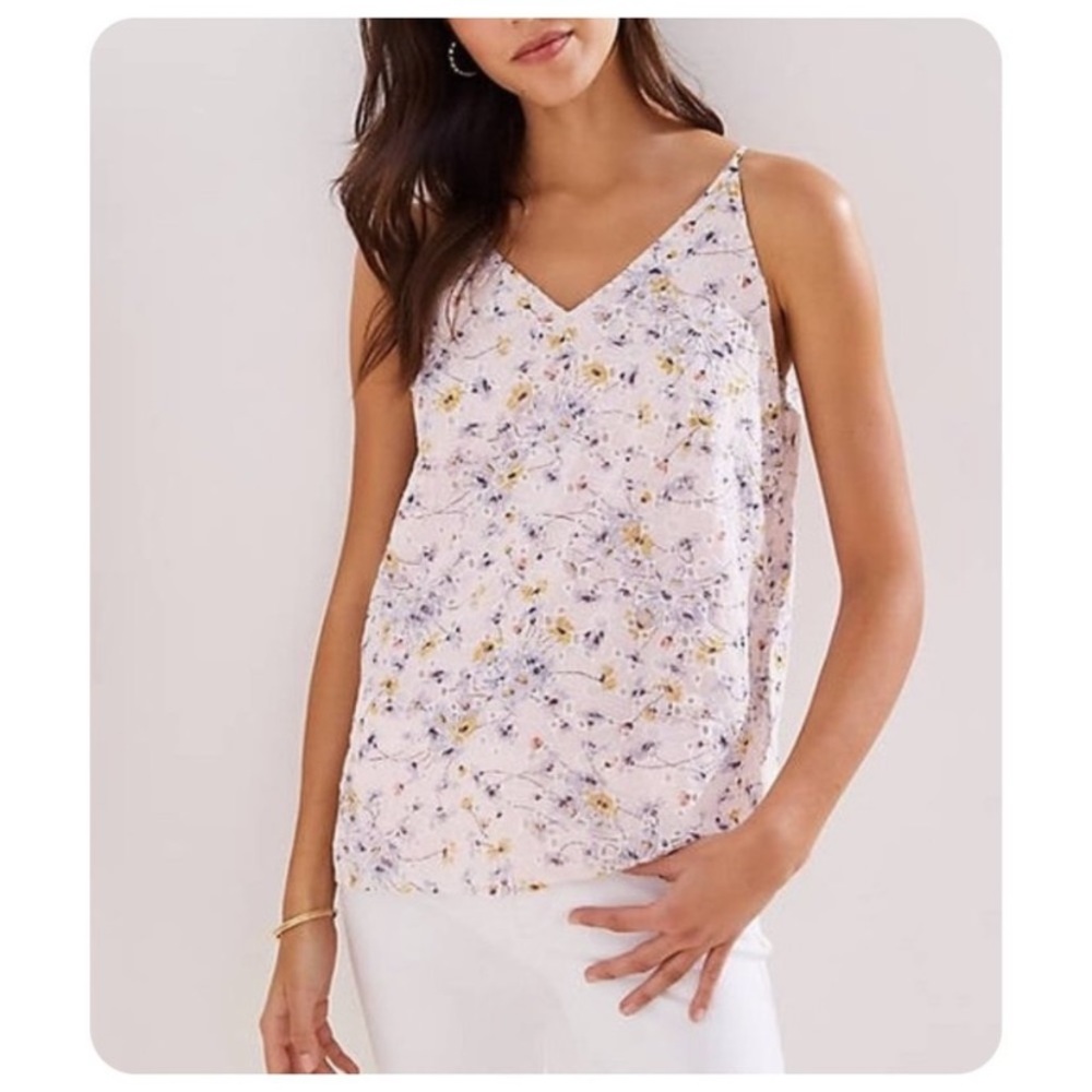 Loft blush pink eyelet tank